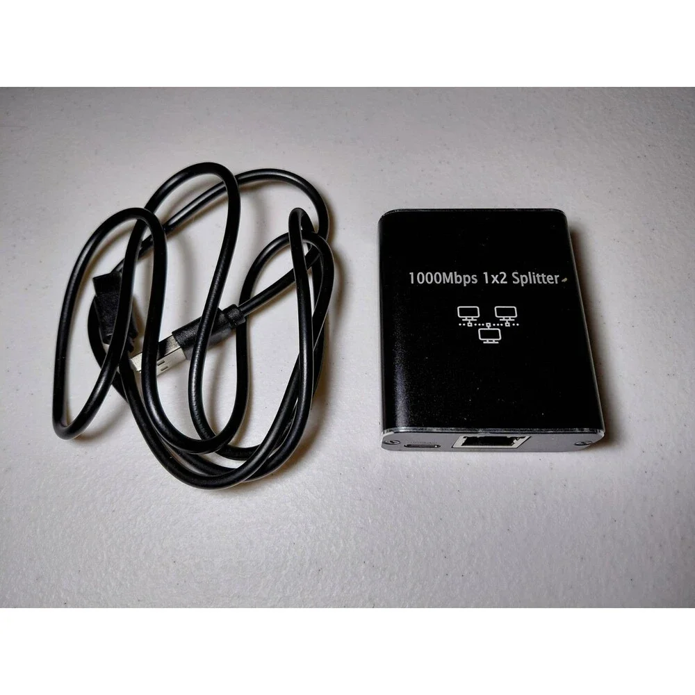 RJ45 Gigabit Ethernet Splitter 1000Mbps LAN Network Internet 1 to 2 Out Adapter